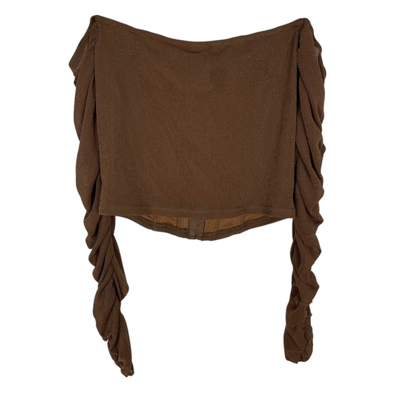 ⭐️2/$20 Privy Privately Privileged Toffee Sparkle Ruched Bustier Corset Top - Picture 5 of 11